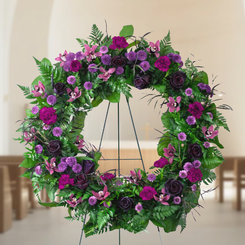 WB-690-RIVER-Funeral-Round-Wreath-Spray