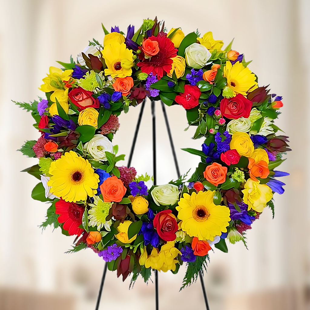 WC-895-MI-MANCHI-Funeral-Round-Wreath-Spray