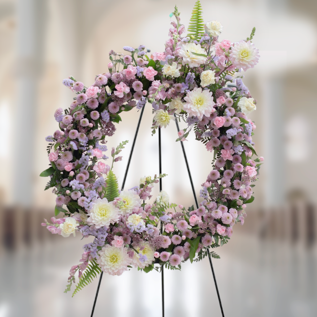 WP-579-AMADEO II-Funeral-Round-Wreath-Spray