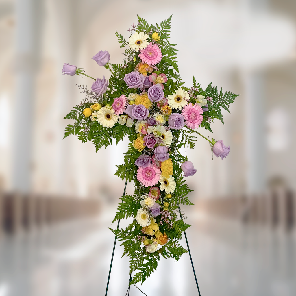 WP-580-BENIAMINO-Funeral-Cross-Wreath-Spray