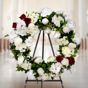 WR-458-PYRAMID-Funeral-Round-Wreath-Spray