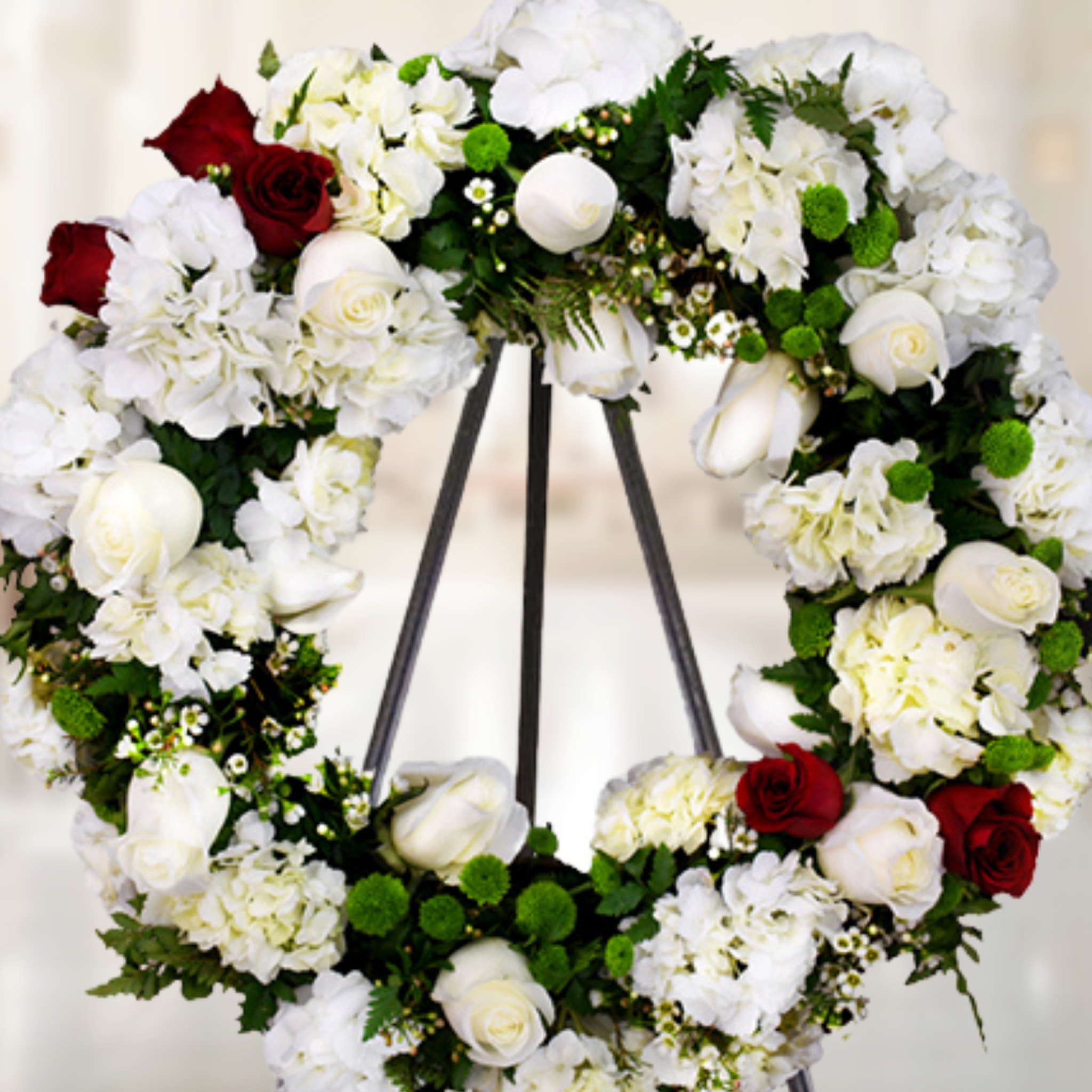 WR-458-PYRAMID-Funeral-Round-Wreath-Spray