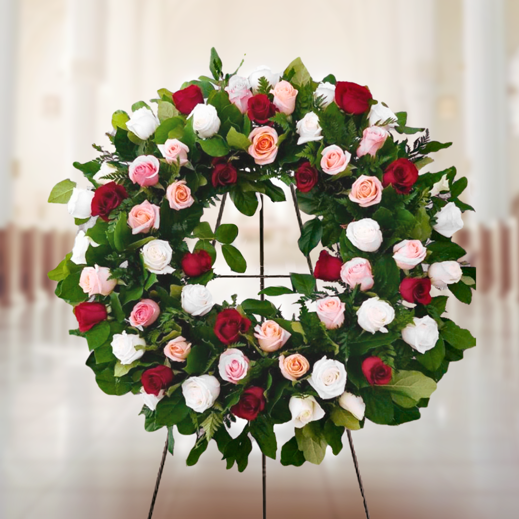 WR-460-ADA-Funeral-Round-Wreath-Spray