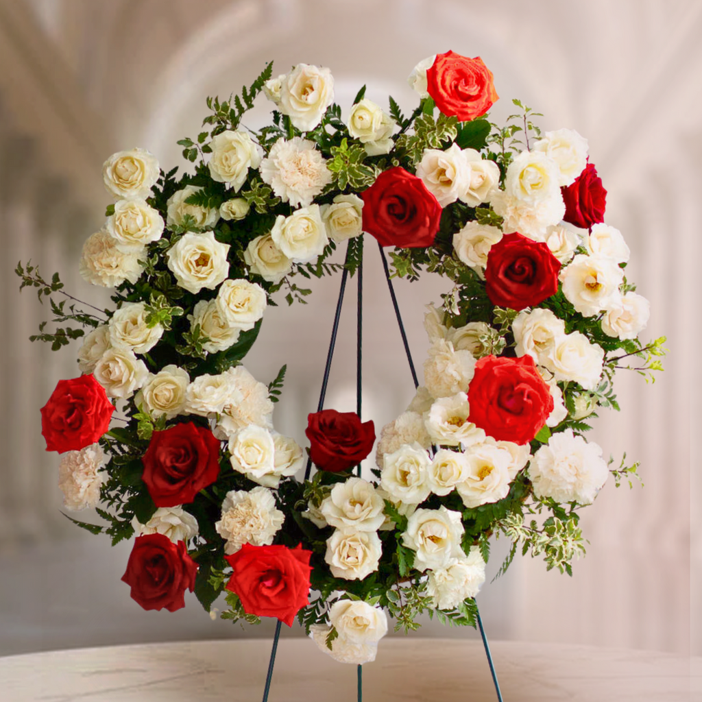 WR-469-GRAZIA-Funeral-Round-Wreath-Spray