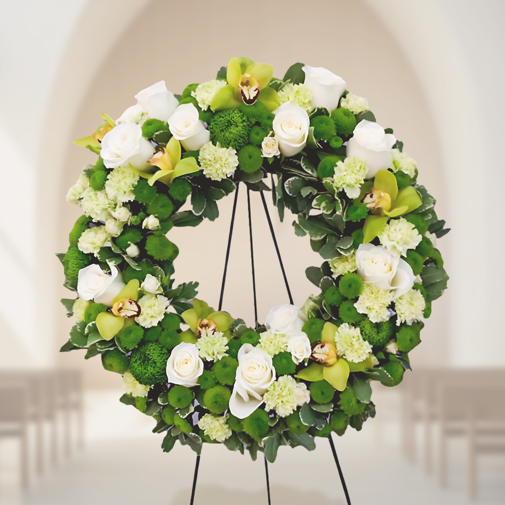 WW-333-HARMONIA-Funeral-Round-Wreath-Spray