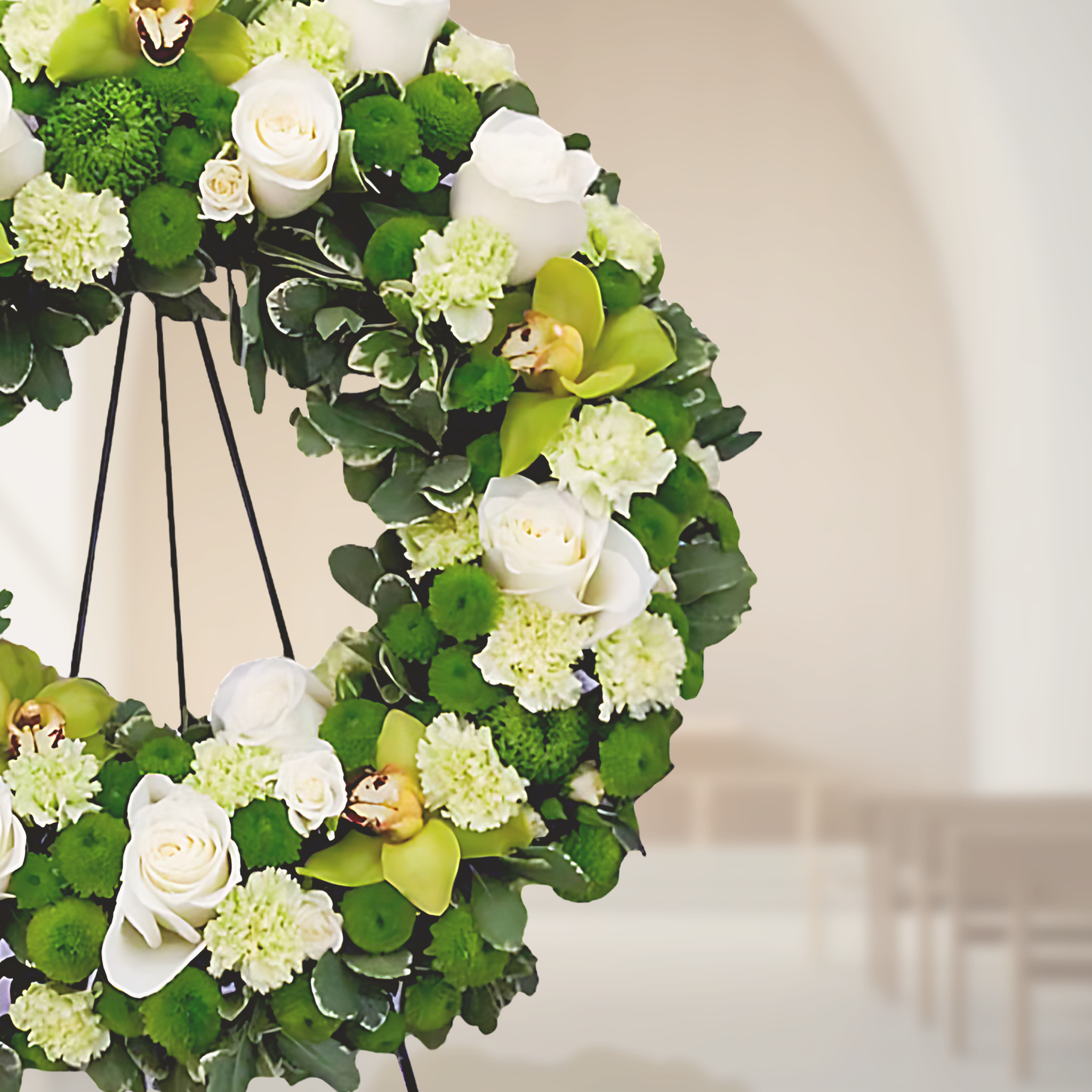 WW-333-HARMONIA-Funeral-Round-Wreath-Spray