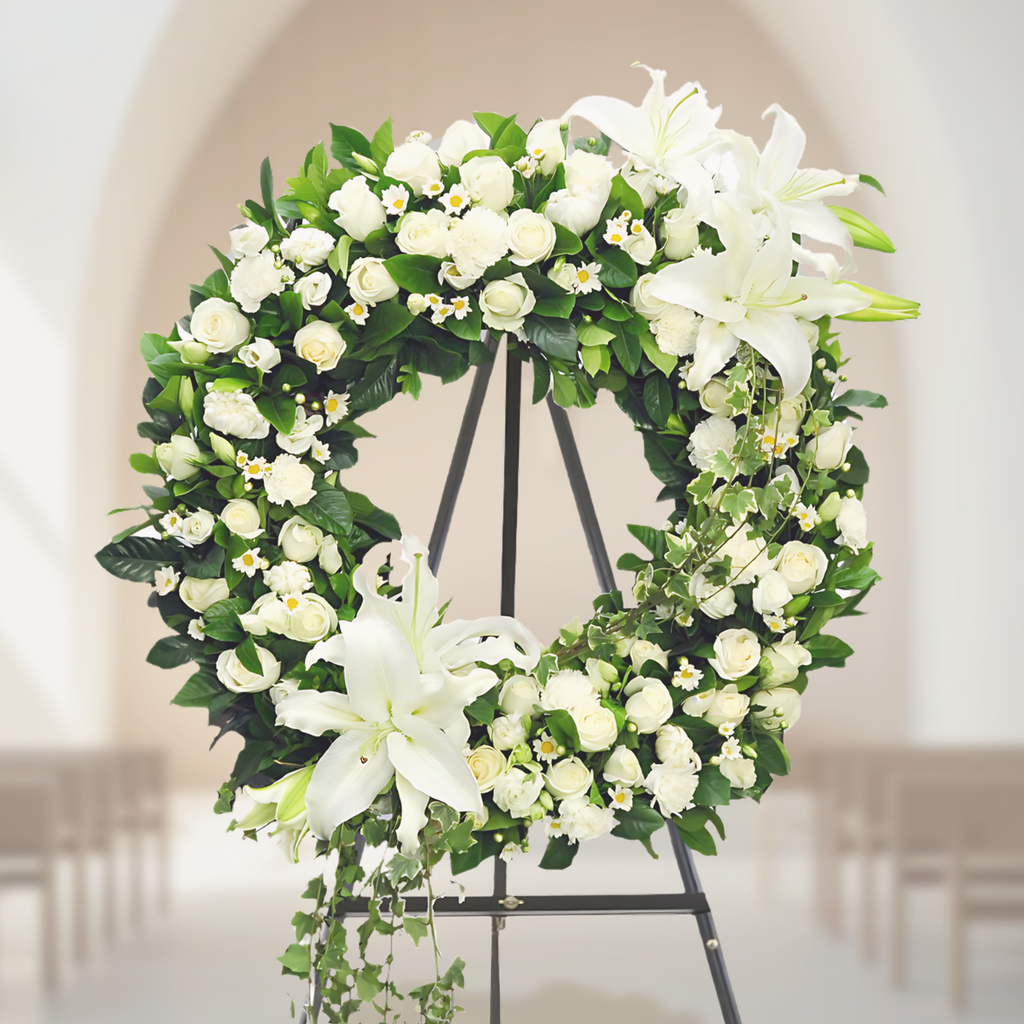 WW-337-AMESHA-Funeral-Round-Wreath-Spray