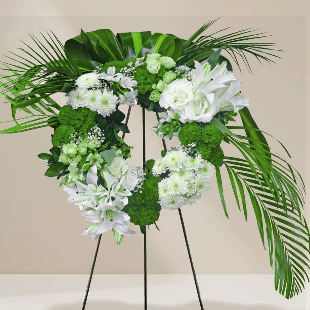 WW-356-WINGS-Funeral-Round-Wreath-Spray