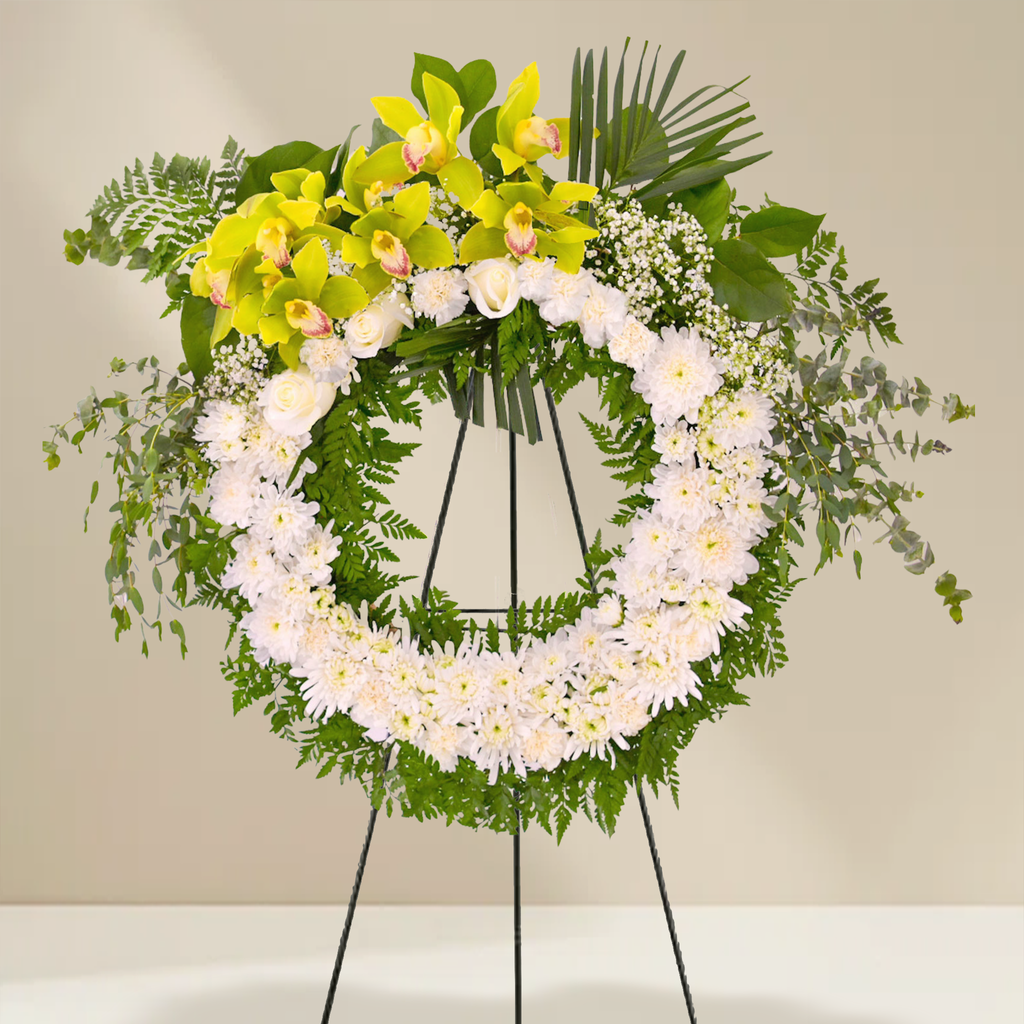 WW-376-MARCELA-Funeral-Round-Wreath-Spray