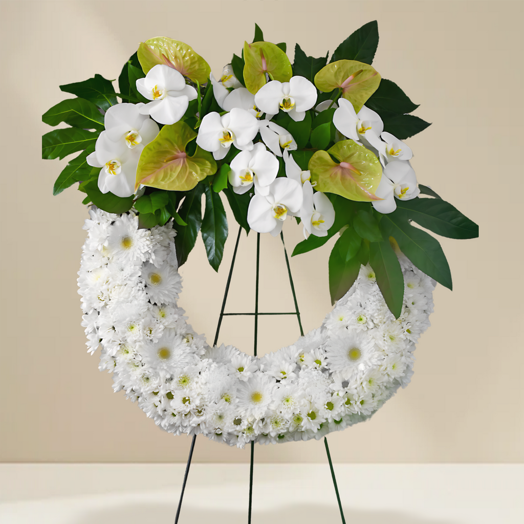 WW-377-DAPHNE-Funeral-Round-Wreath-Spray